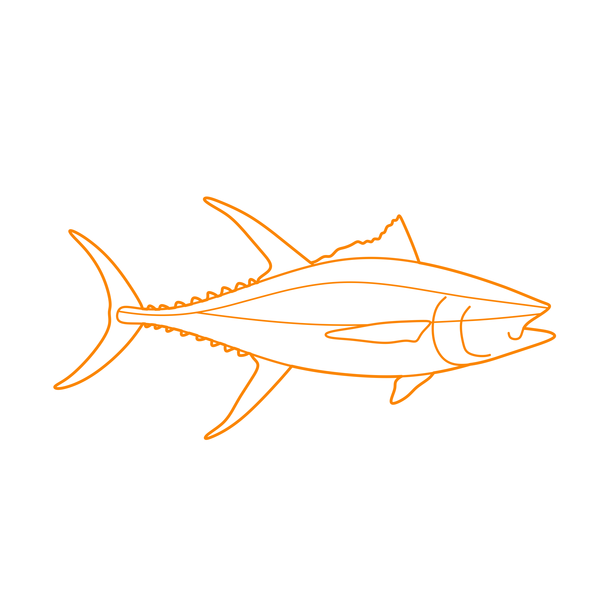 Animals Saltwater Fish Yellowfin Tuna Realistic Outline Svg Vector Free Vectors